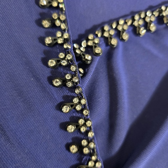 Carmen Marc Valvo Women's Surplice Neck Blouse Top Royal Size L - Picture 5 of 7